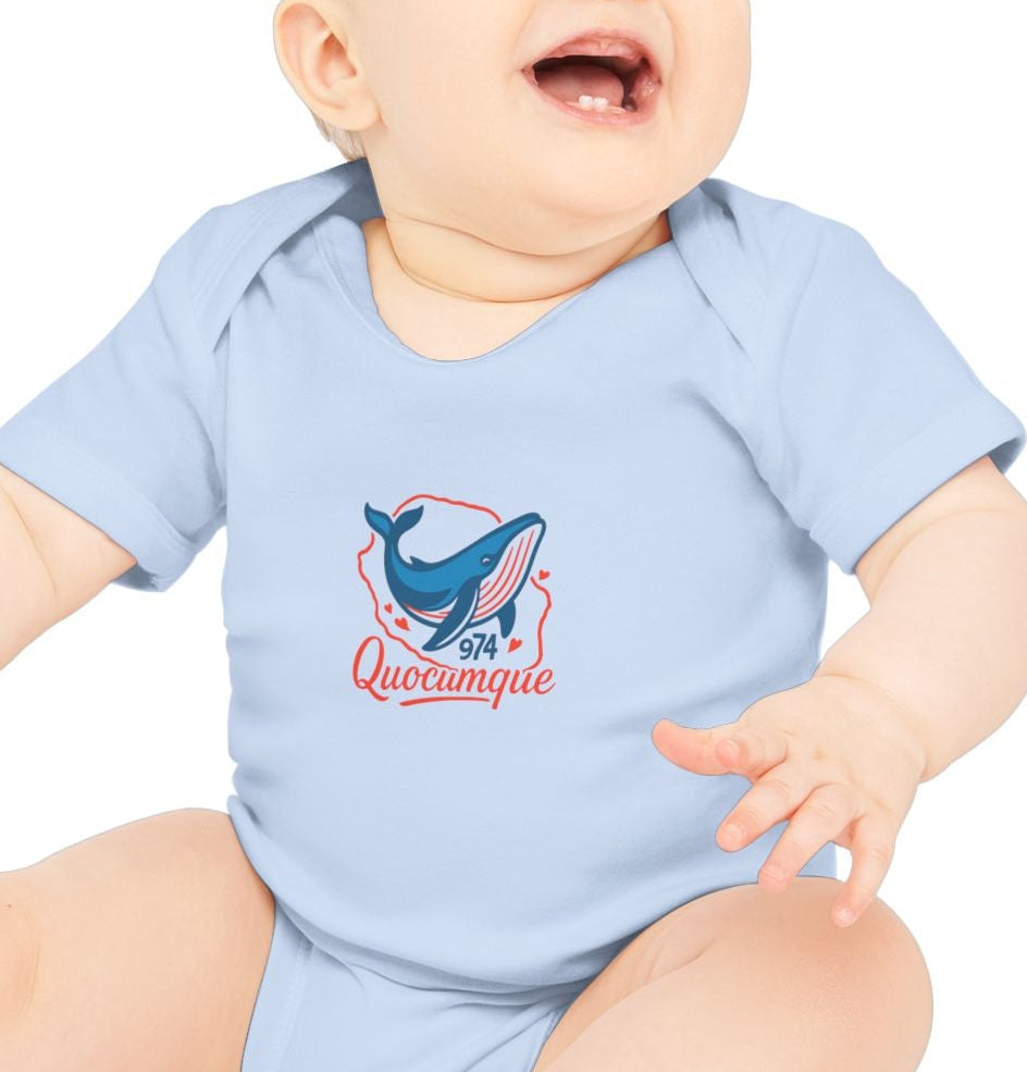 Body Bébé " Baleineau Costaud ", Île de La Réunion, Douceur Coton, Cadeau Naissance,  Confort Coton Bio, Style Unique, Cadeau Parfait