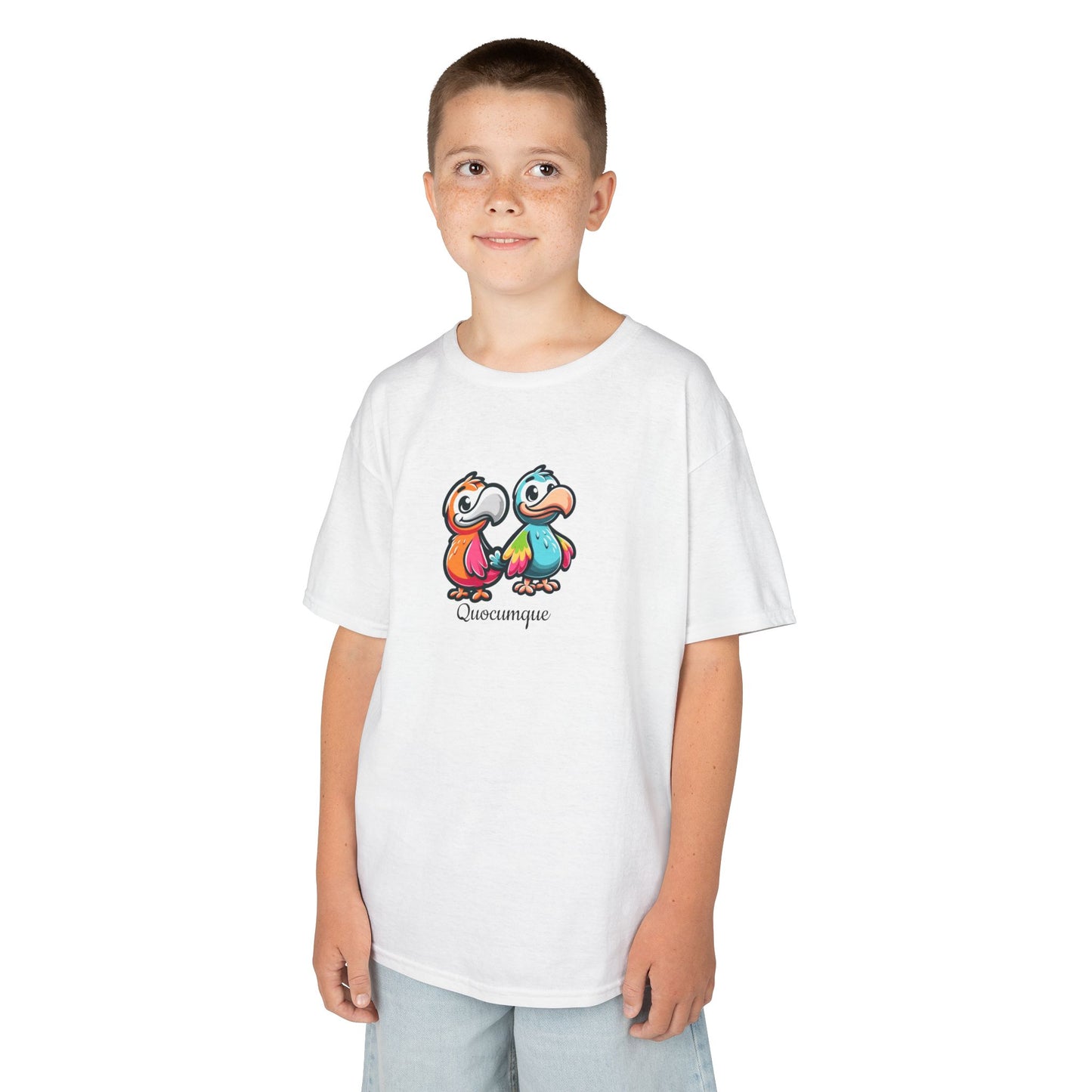 T-shirt Animal Duo Dodos  Pour Marmailles, Île de La Réunion, Douceur Coton, Style Unique, Cadeau Parfait, Quocumque, Vêtement Enfant Ado