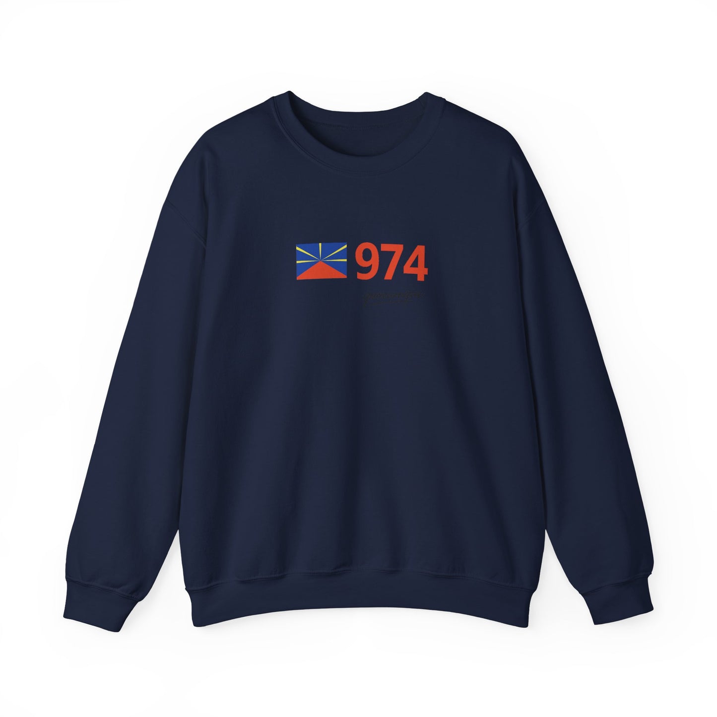 Copy of Sweat Quocumque "974 drapeau", Exotique, Destination Île De La Réunion, Adulte, Homme, Femme, Sportive, Sportif, Décontracté, Drapeau Régional
