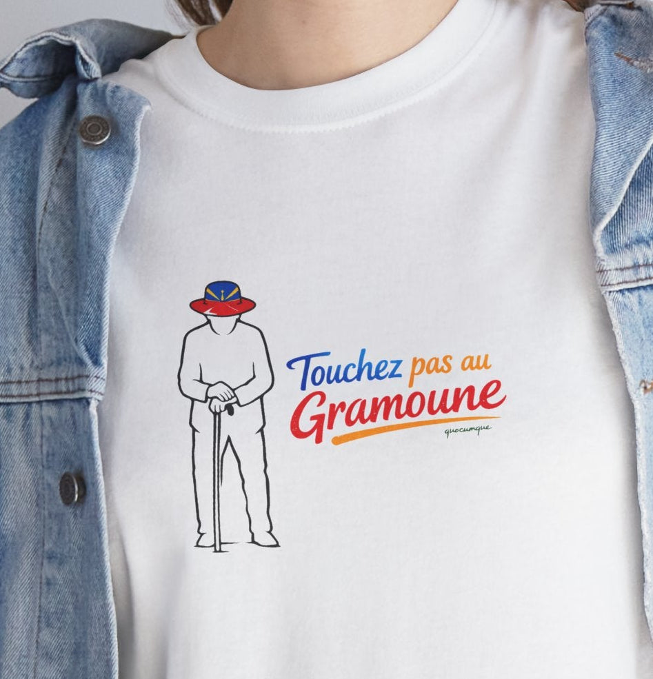 T-shirt "Gramoune", Île de La Réunion, Confort Coton, Sobre, Elégant, Souvenir Unique, Cadeau, Unisexe, Esprit Voyageur