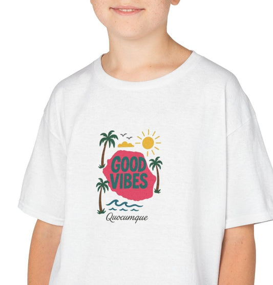T-shirt "974 Good Vibes"", Île de La Réunion, Douceur Coton, Pour les enfants de 5-6 ans( Taille XS), Pour les 7-8 ans( taille S), Pour les 9-10 ans( taille M), Pour les 11-12 ans( taille L), Pour les 13-14 ans( taille XLS)