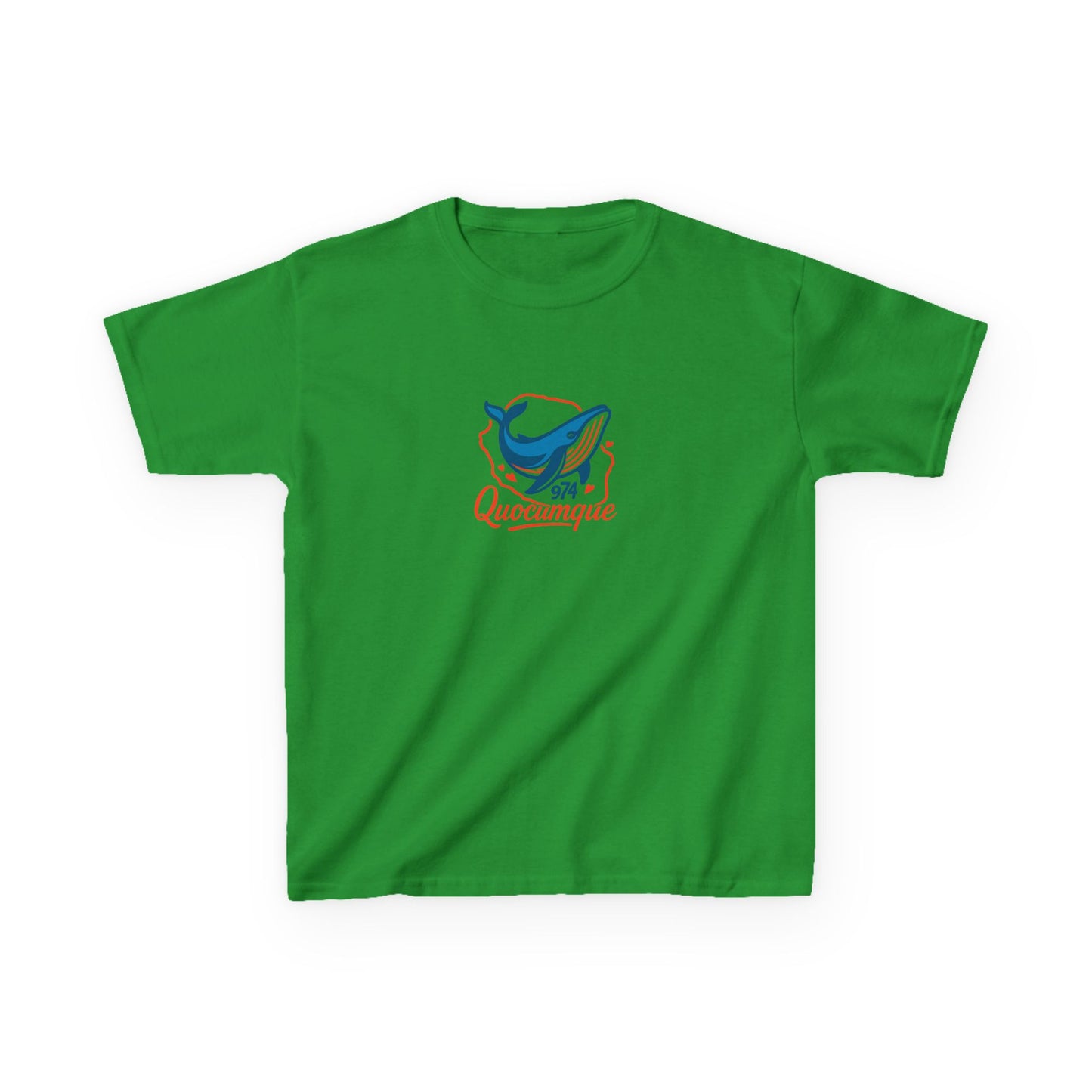 T-shirt Quocumque, "974 Baleine", Douceur Coton,  Pour les enfants de 5-6 ans( Taille XS), Pour les 7-8 ans( taille S), Pour les 9-10 ans( taille M), Pour les 11-12 ans( taille L), Pour les 13-14 ans( taille XLS)