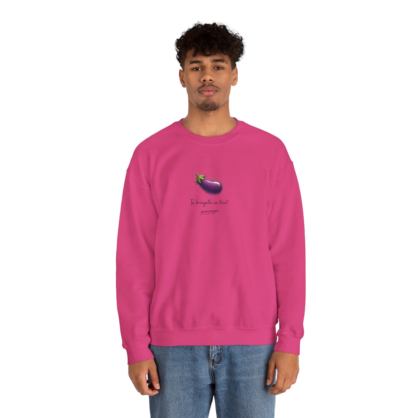 Sweat Quocumque "Bringelle", Exotique, Destination Île De La Réunion, Adulte, Homme, Femme, Sportive, Sportif, Décontracté, Drapeau Régional