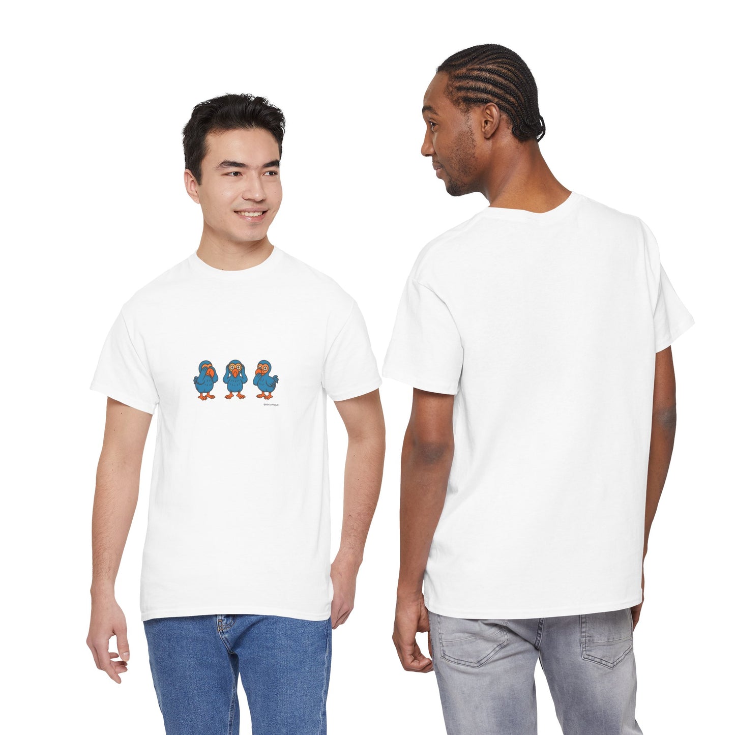 T-shirt Quocumque, "3 Dodos de la Sagesse", Confort, Souvenir Unique, Cadeau, Unisexe, Délicatesse, Homme, Femme, Adulte, Sportif, Liberté, Détente