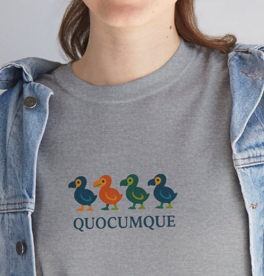 T-shirt Quocumque, "Patrouille Dodo", Île de La Réunion, Confort Coton, Elégant, Souvenir Unique, Cadeau, Unisexe, Esprit Voyageur, Créole, Bourbon