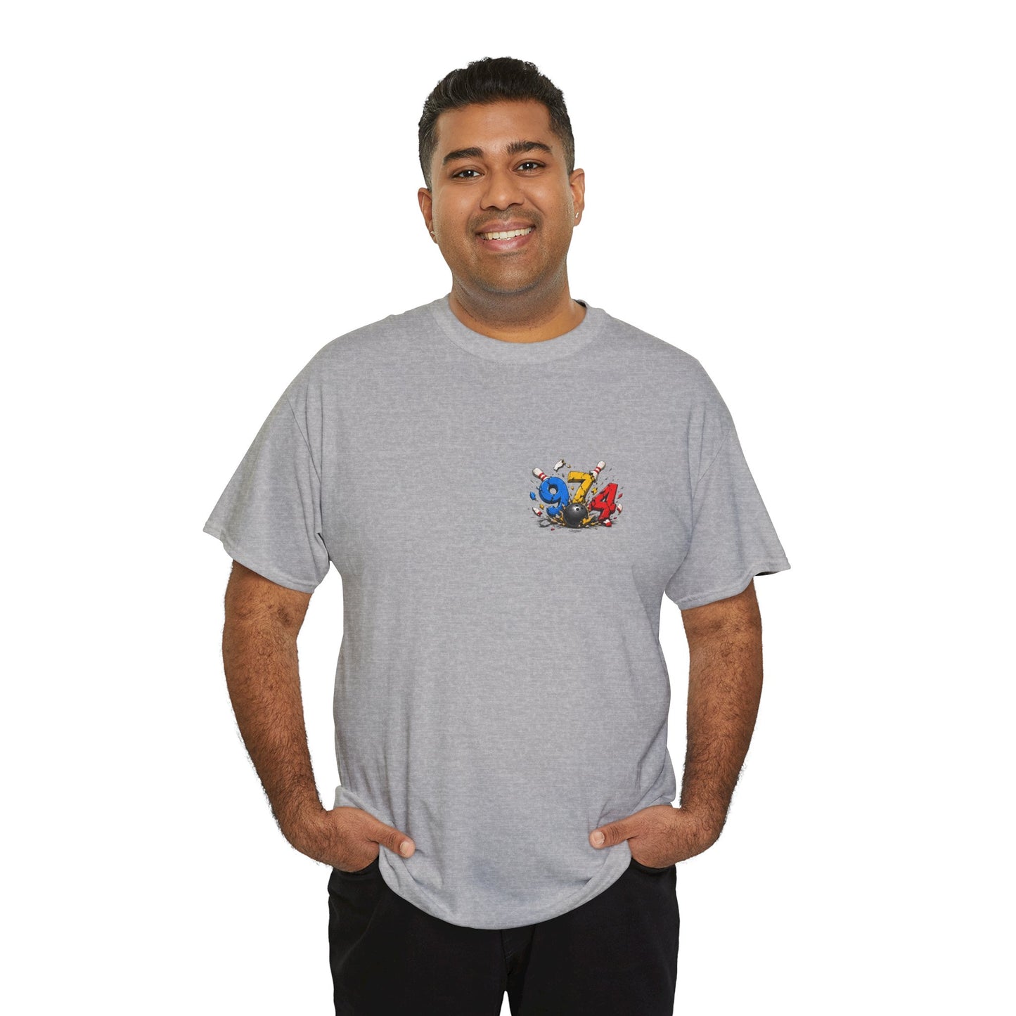 T-shirt " 974 Bowling ", Destination Île de La Réunion, Confort Coton, Sobre, Elégant, Souvenir Unique, Vêtement Adulte, Unisexe, Esprit Voyageur