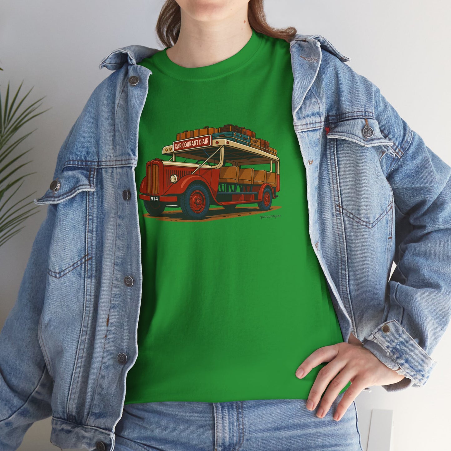T-shirt "Car Courant d'Air, Exotisme, Destination Île de La Réunion, Confort Coton, Sobre, Elégant, Souvenir Unique, Cadeau, Unisexe, Esprit Voyageur