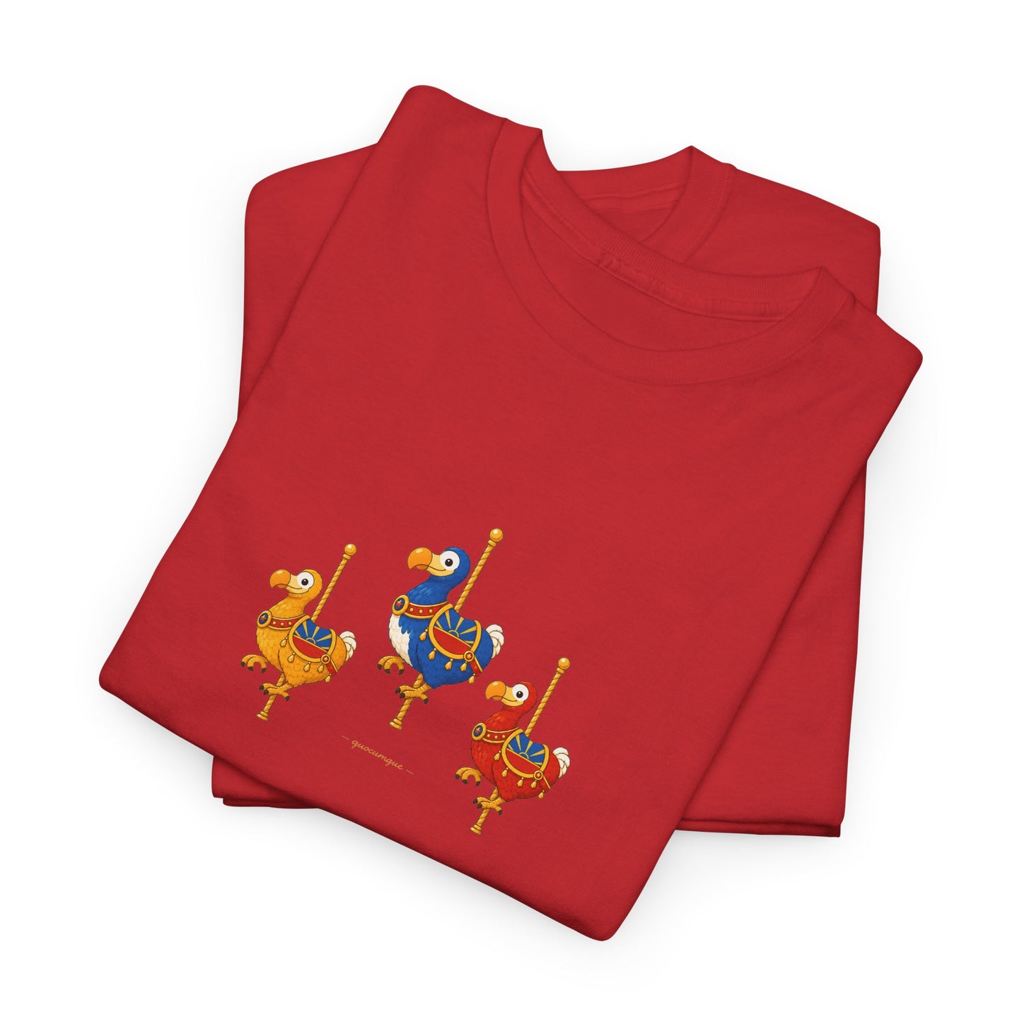 T-shirt Quocumque " Carrousel", Île de La Réunion, Confort Coton, Elégant, Souvenir Unique, Cadeau, Unisexe, Esprit Voyageur, Créole, Bourbon