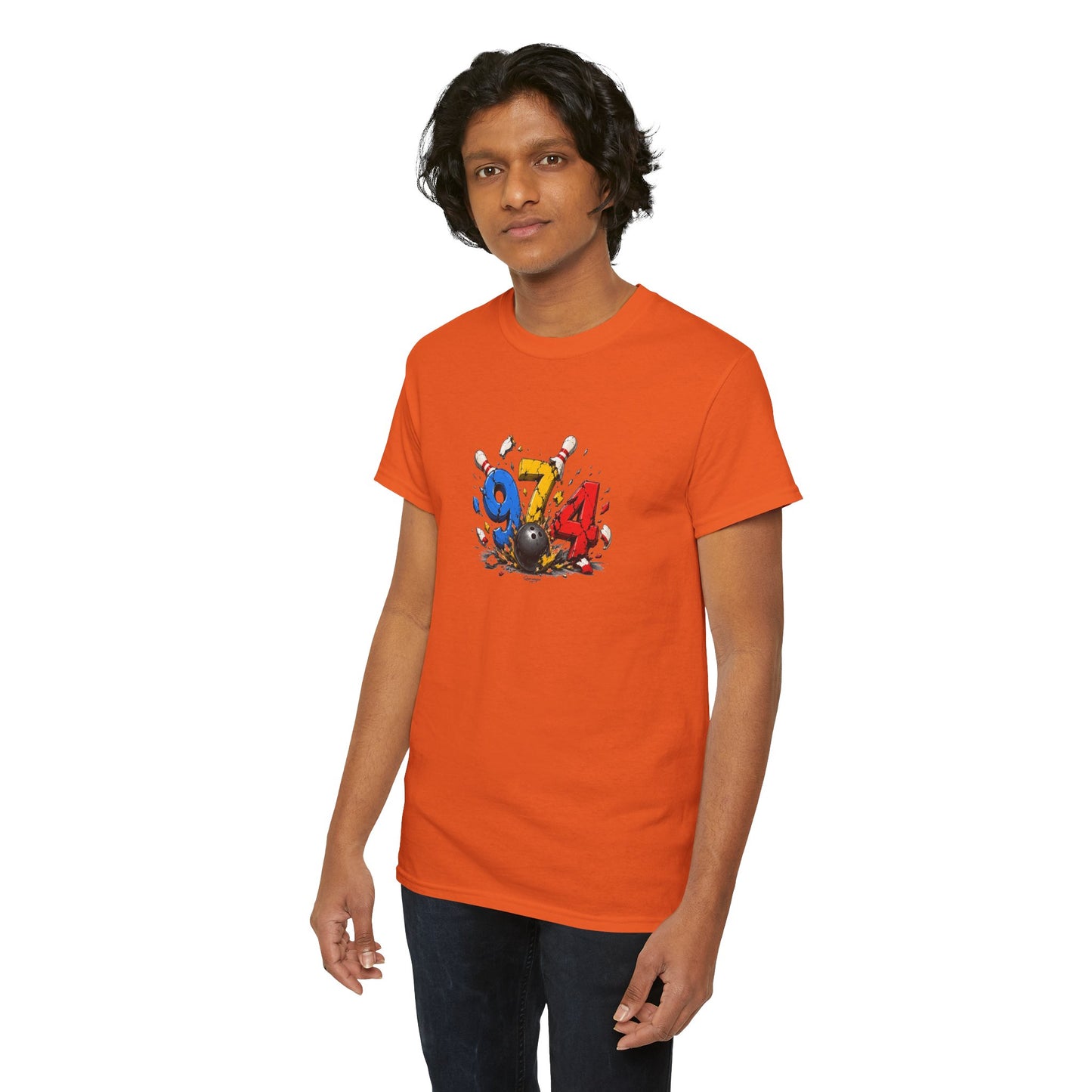 T-shirt " 974 Bowling ", Destination Île de La Réunion, Confort Coton, Sobre, Elégant, Souvenir Unique, Vêtement Adulte, Unisexe, Esprit Voyageur