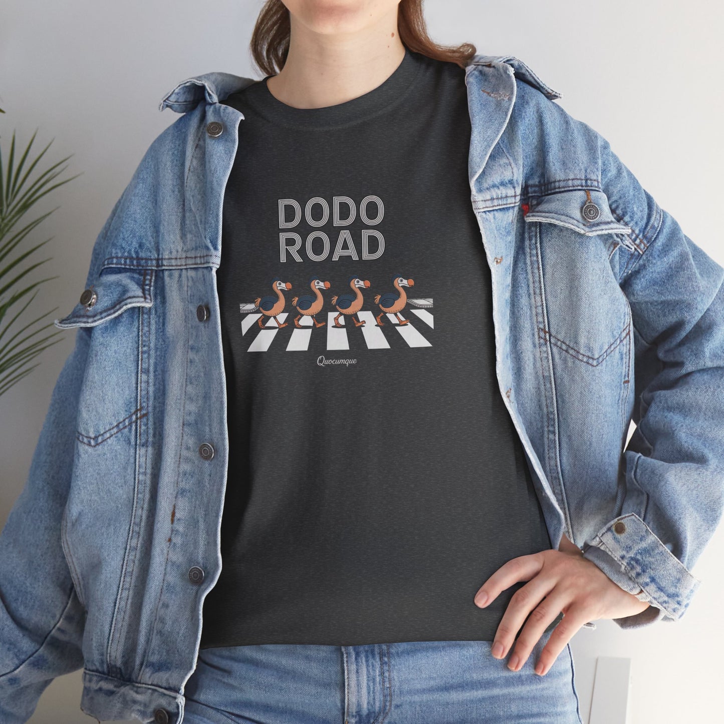 T-shirt Quocumque, " Dodo Road ", Île de La Réunion, Confort Coton, Elégant, Souvenir Unique, Cadeau, Unisexe, Esprit Voyageur, Créole, Bourbon
