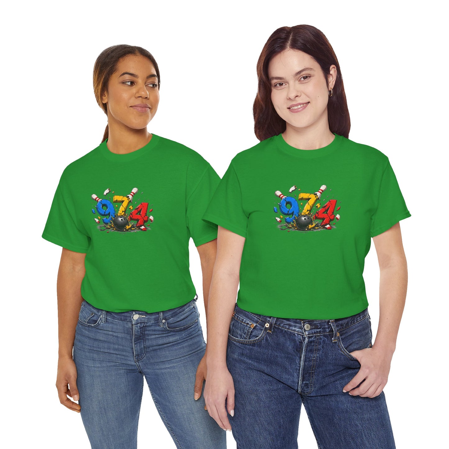 T-shirt " 974 Bowling ", Destination Île de La Réunion, Confort Coton, Sobre, Elégant, Souvenir Unique, Vêtement Adulte, Unisexe, Esprit Voyageur