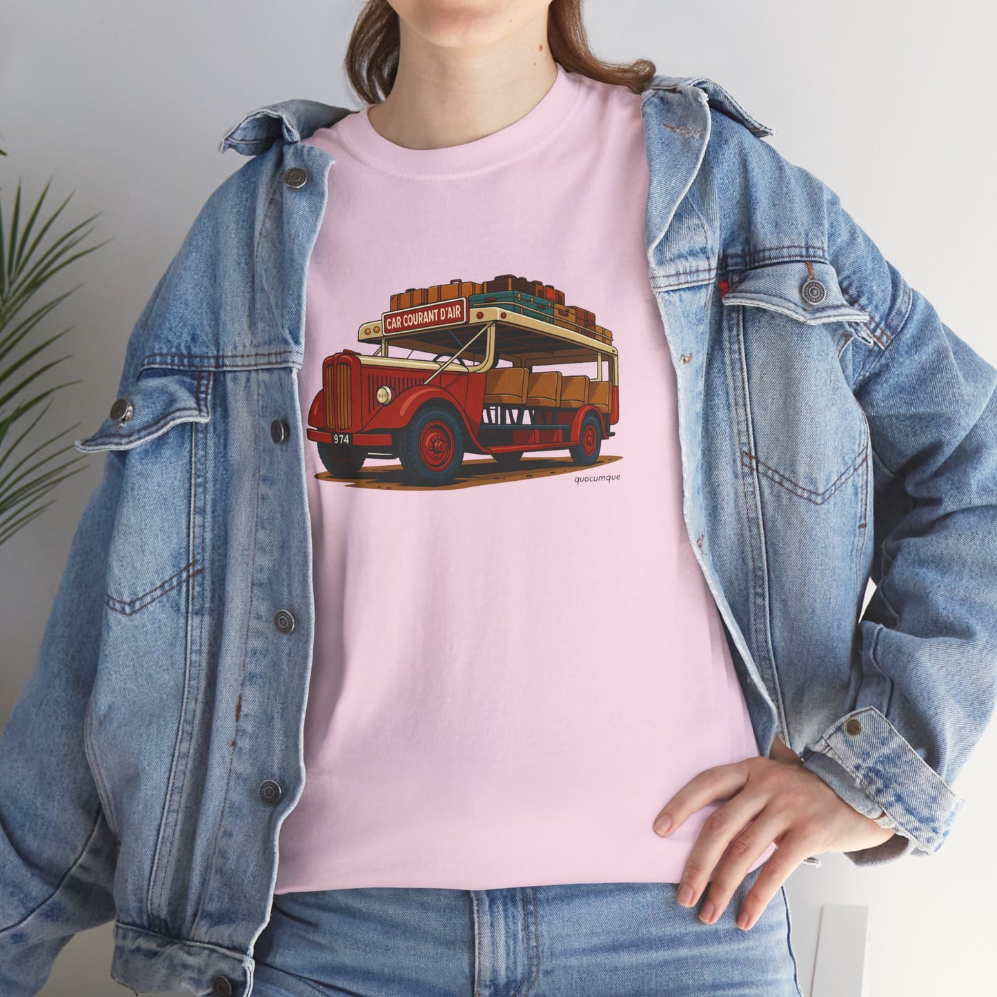T-shirt "Car Courant d'Air, Exotisme, Destination Île de La Réunion, Confort Coton, Sobre, Elégant, Souvenir Unique, Cadeau, Unisexe, Esprit Voyageur