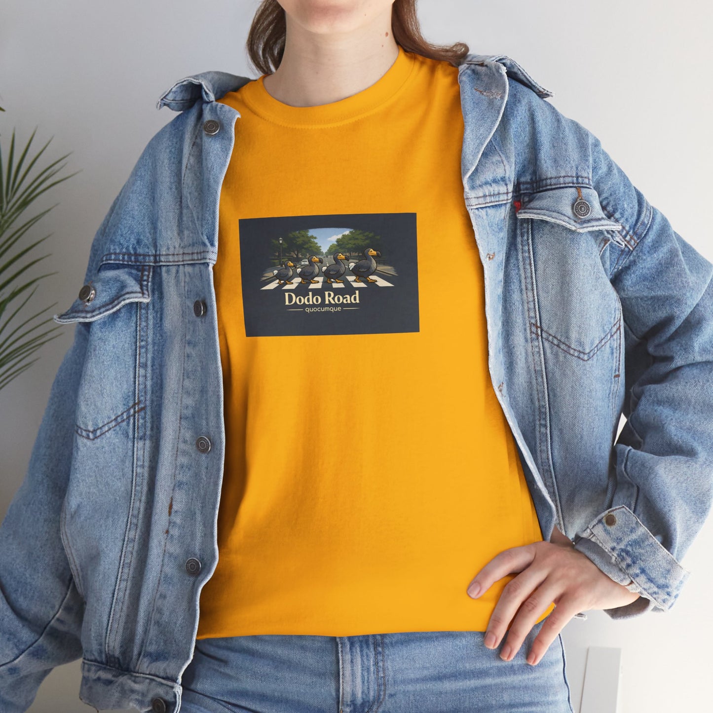 T-shirt "Dodo Road", Île de La Réunion", Confort Coton, Sobre, Elégant, Souvenir Unique, Cadeau, Unisexe, Esprit Voyageur