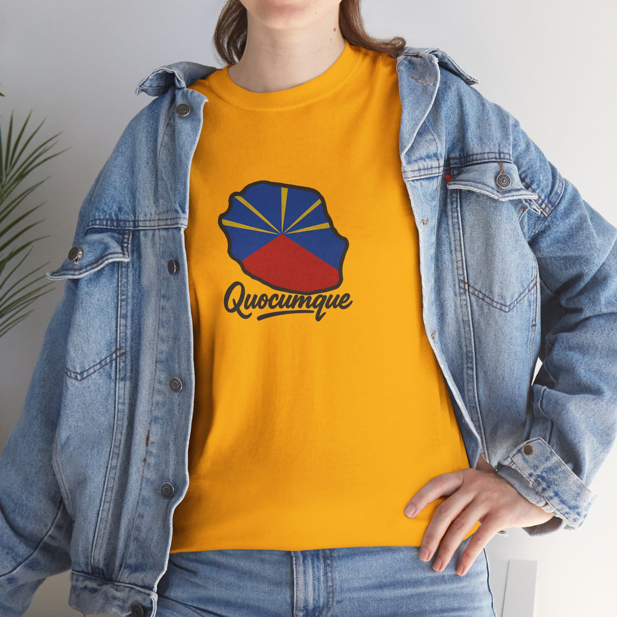 T-shirt "Drapeau Pays", Exotisme, Destination Île de La Réunion, Confort Coton, Sobre, Elégant, Souvenir Unique, Cadeau, Unisexe, Esprit Voyageur