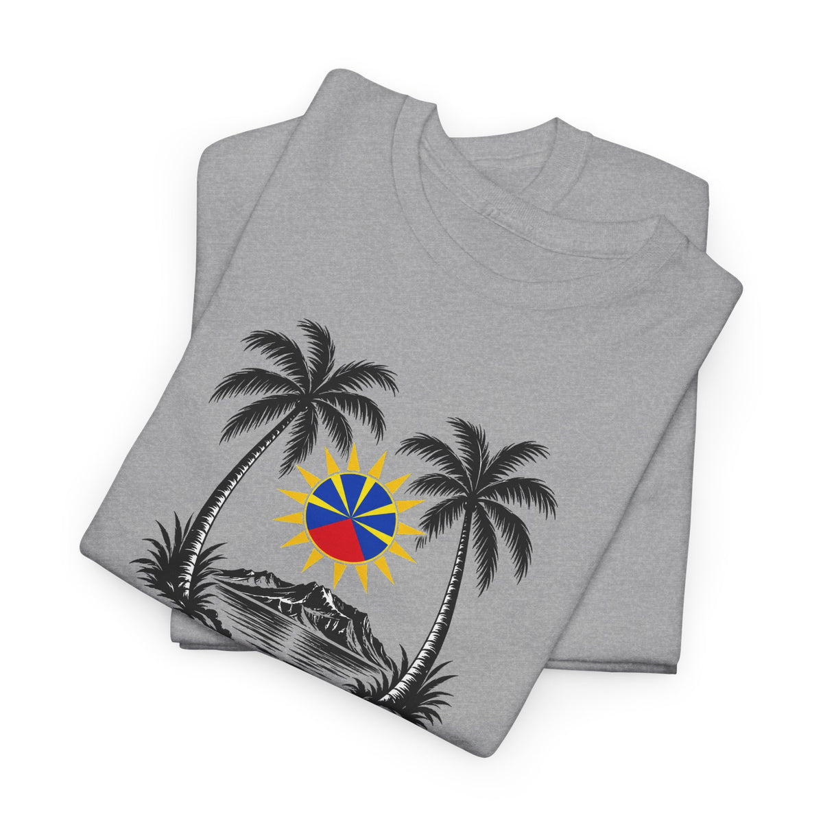 T-shirt Quocumque, "Palmiers", Île de La Réunion, Confort Coton, Elégant, Souvenir Unique, Cadeau, Unisexe, Esprit Voyageur, Créole, Bourbon