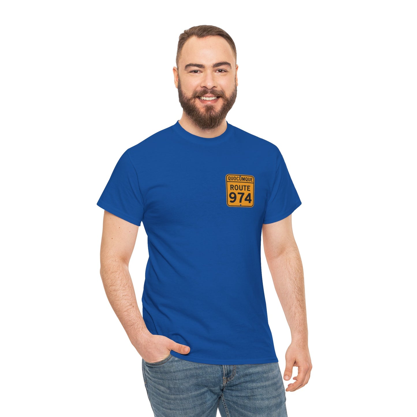 T-shirt "Route 974", Destination île de La Réunion, Confort Coton, Sobre, Elégant, Souvenir Unique, Cadeau, Unisexe, Esprit Voyageur