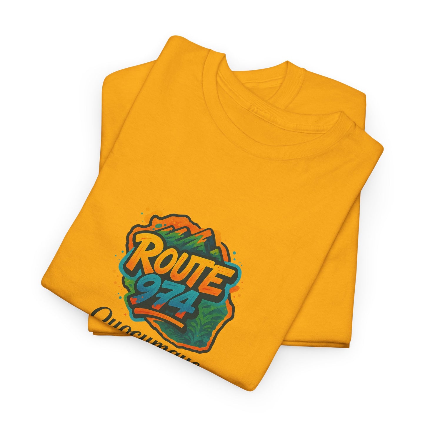 T-shirt "Route 974 Montagne", Destination Île de La Réunion, Confort Coton, Sobre, Elégant, Souvenir Unique, Cadeau, Unisexe, Esprit Voyageur