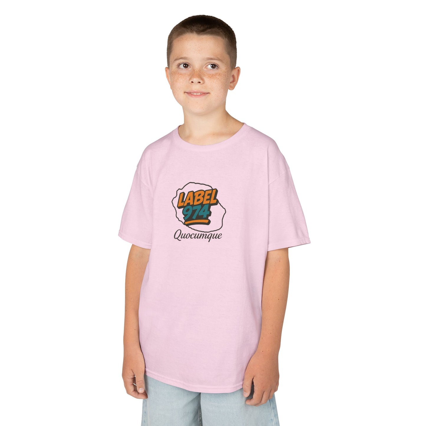 T-shirt "Label 974", Île de La Réunion", Douceur Coton, Pour les enfants de 5-6 ans( Taille XS), Pour les 7-8 ans( taille S), Pour les 9-10 ans( taille M), Pour les 11-12 ans( taille L), Pour les 13-14 ans( taille XLS)