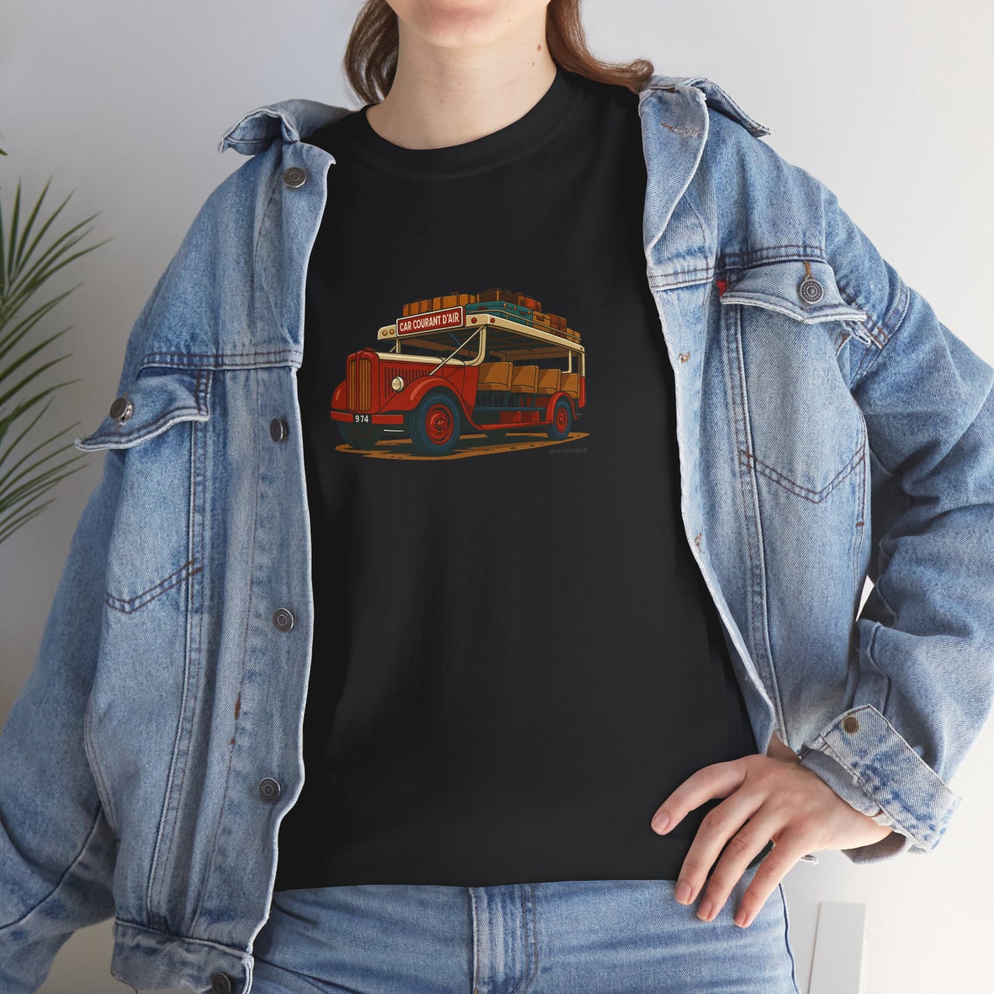 T-shirt "Car Courant d'Air, Exotisme, Destination Île de La Réunion, Confort Coton, Sobre, Elégant, Souvenir Unique, Cadeau, Unisexe, Esprit Voyageur