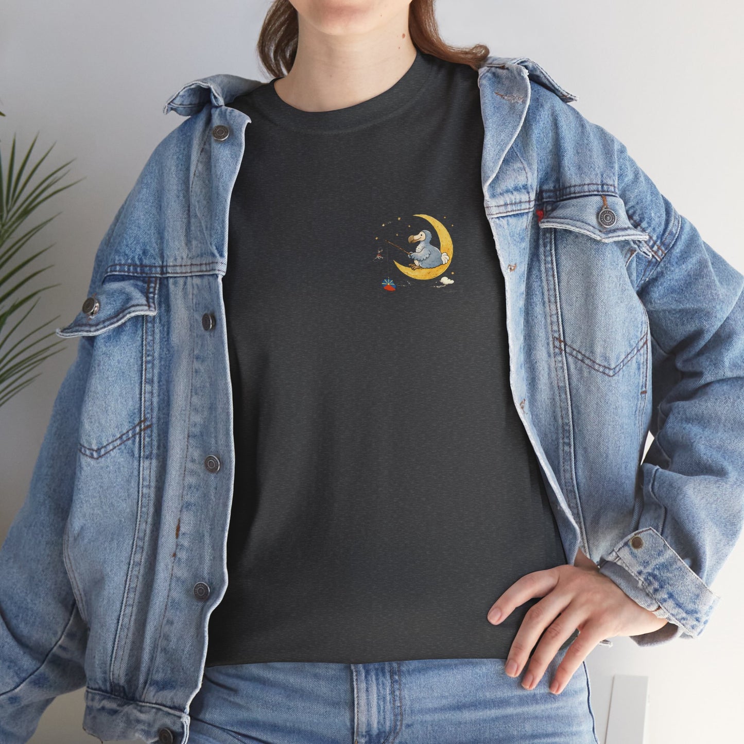 T-shirt "Dodo Lune ", Île de La Réunion", Confort Coton, Sobre, Elégant, Souvenir Unique, Cadeau, Unisexe, Esprit Voyageur