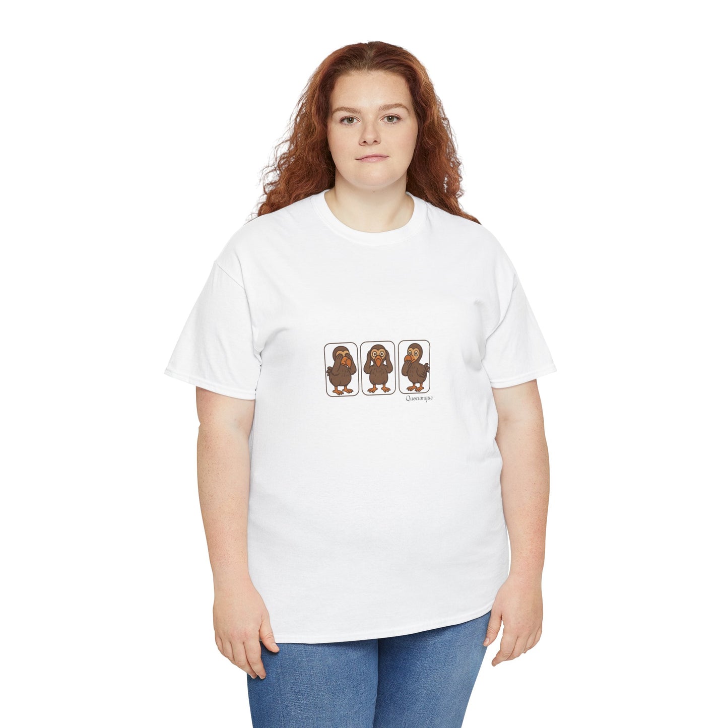T-shirt Quocumque, "3 Dodos de la Sagesse", Confort, Souvenir Unique, Cadeau, Unisexe, Délicatesse, Homme, Femme, Adulte, Sportif, Liberté, Détente