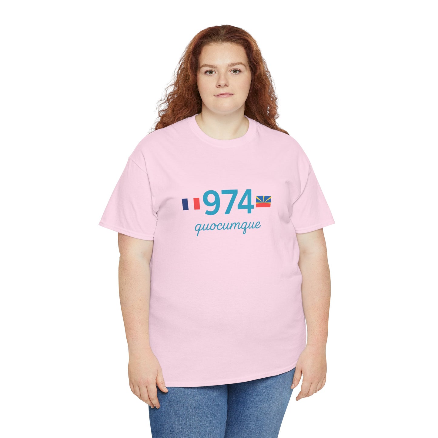 T-shirt "974 Drapeaux", Île de La Réunion, Confort Coton, Sobre, Elégant, Souvenir Unique, Cadeau, Unisexe, Esprit Voyageur