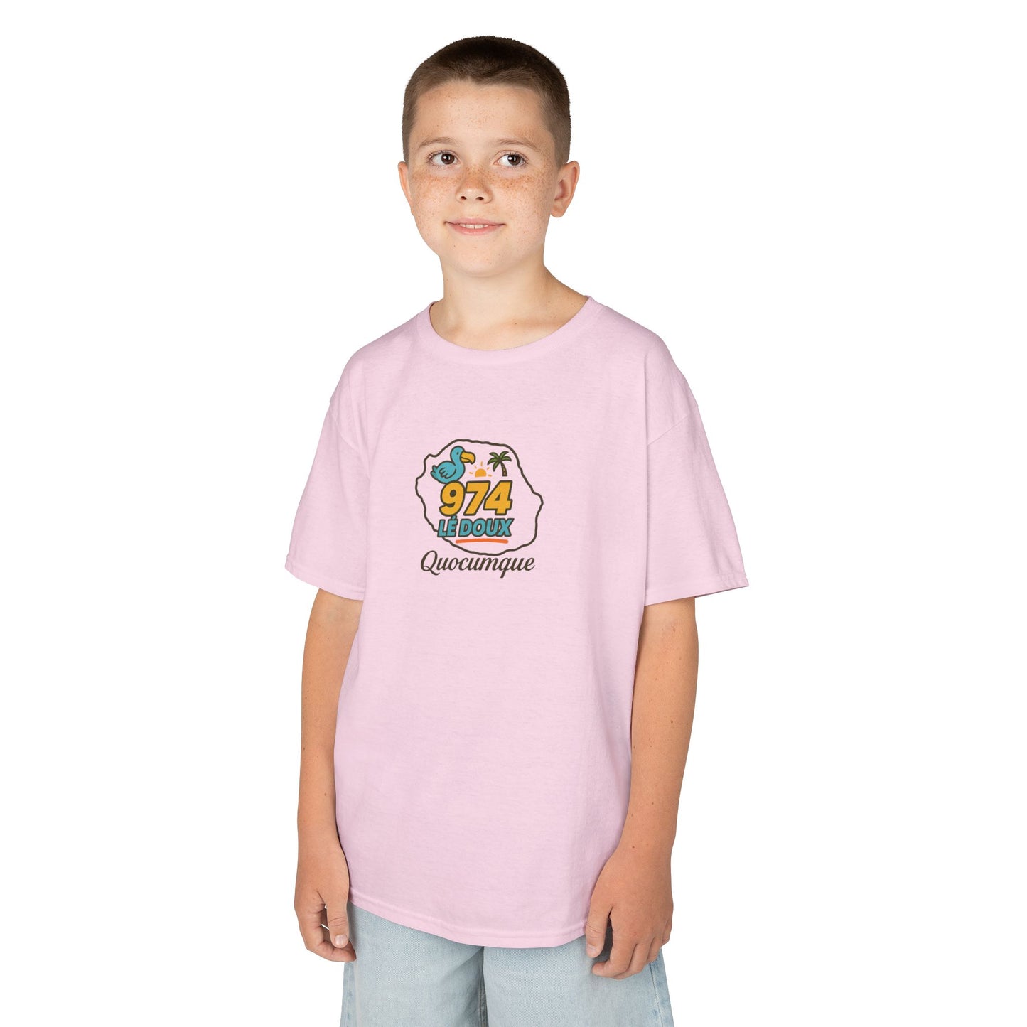 T-shirt "974 Lé Doux", Île de La Réunion, Douceur Coton, Pour les enfants de 5-6 ans( Taille XS), Pour les 7-8 ans( taille S), Pour les 9-10 ans( taille M), Pour les 11-12 ans( taille L), Pour les 13-14 ans( taille XLS)