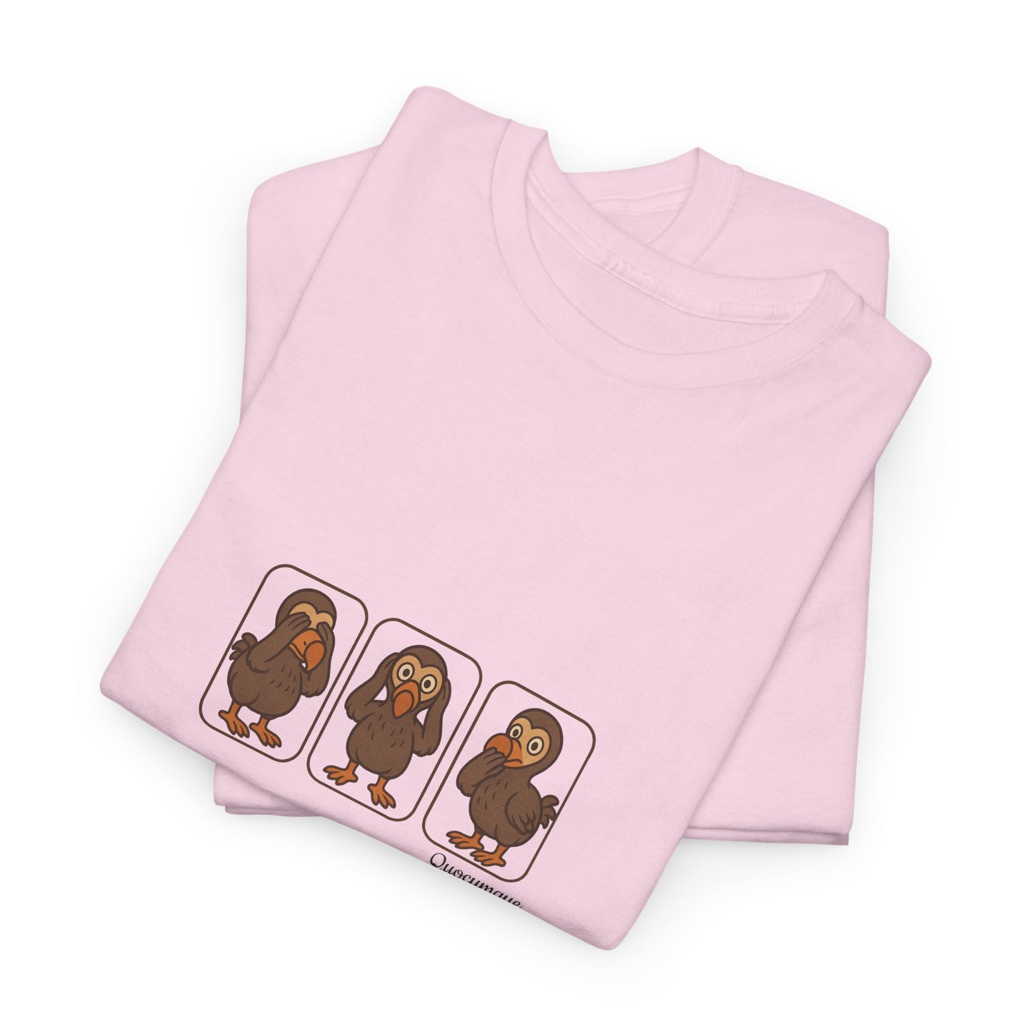 T-shirt Quocumque, "3 Dodos de la Sagesse", Confort, Souvenir Unique, Cadeau, Unisexe, Délicatesse, Homme, Femme, Adulte, Sportif, Liberté, Détente