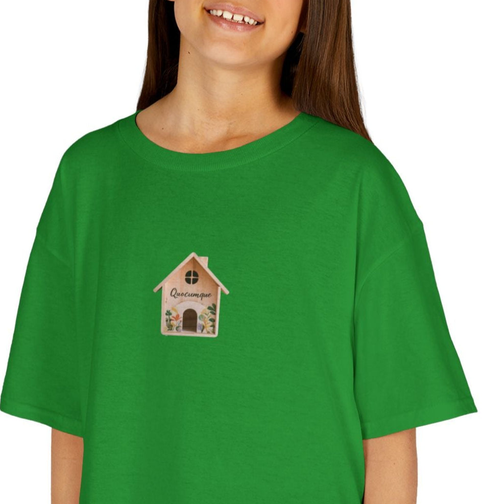 T-shirt Quocumque, "Nichoir", Nid d'Oiseau, Pour les enfants de 5-6 ans( Taille XS), Pour les 7-8 ans( taille S), Pour les 9-10 ans( taille M), Pour les 11-12 ans( taille L), Pour les 13-14 ans(taille XL)
