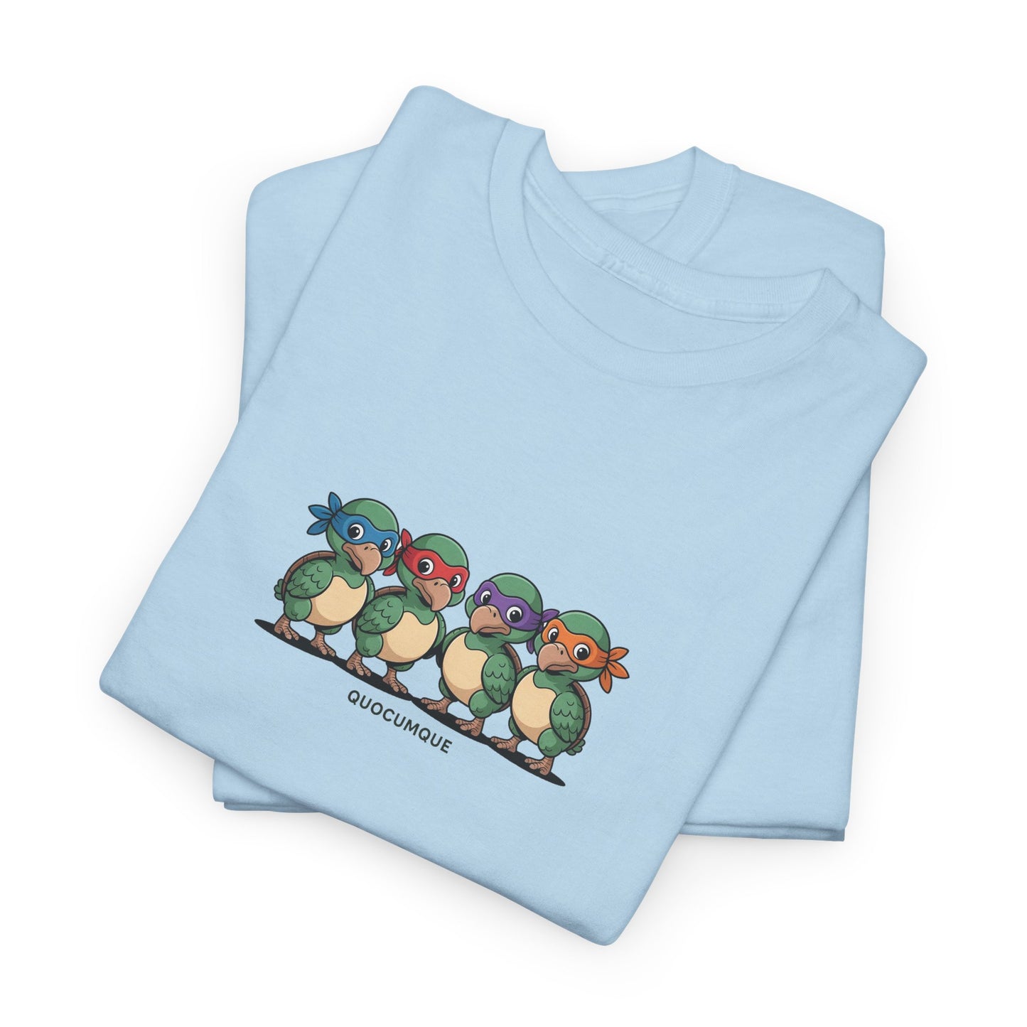 T-shirt Quocumque, " Dodos Ninjas ", Île de La Réunion, Confort Coton, Elégant, Souvenir Unique, Cadeau, Unisexe, Esprit Voyageur, Créole, Bourbon