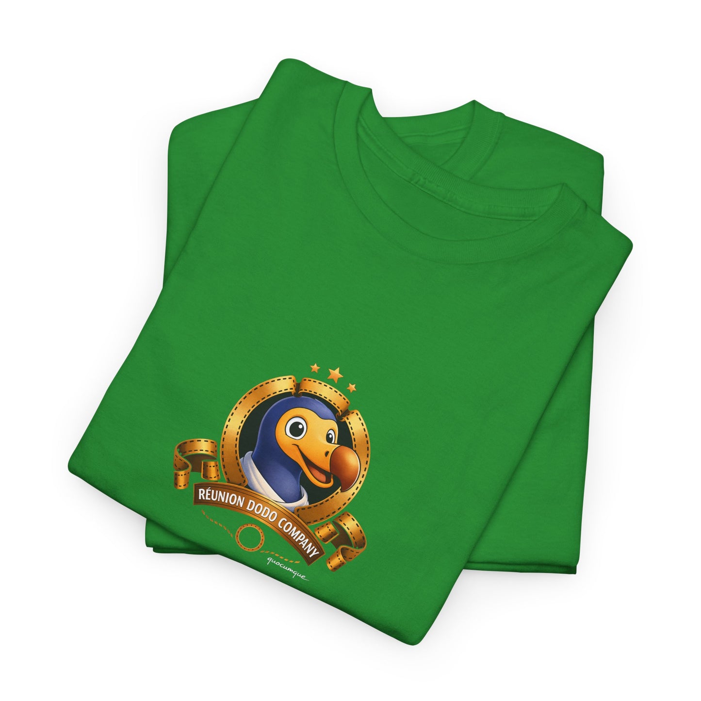 T-shirt Quocumque, " Dodo Cinéma", Île de La Réunion, Confort Coton, Elégant, Souvenir Unique, Cadeau, Unisexe, Esprit Voyageur, Créole, Bourbon