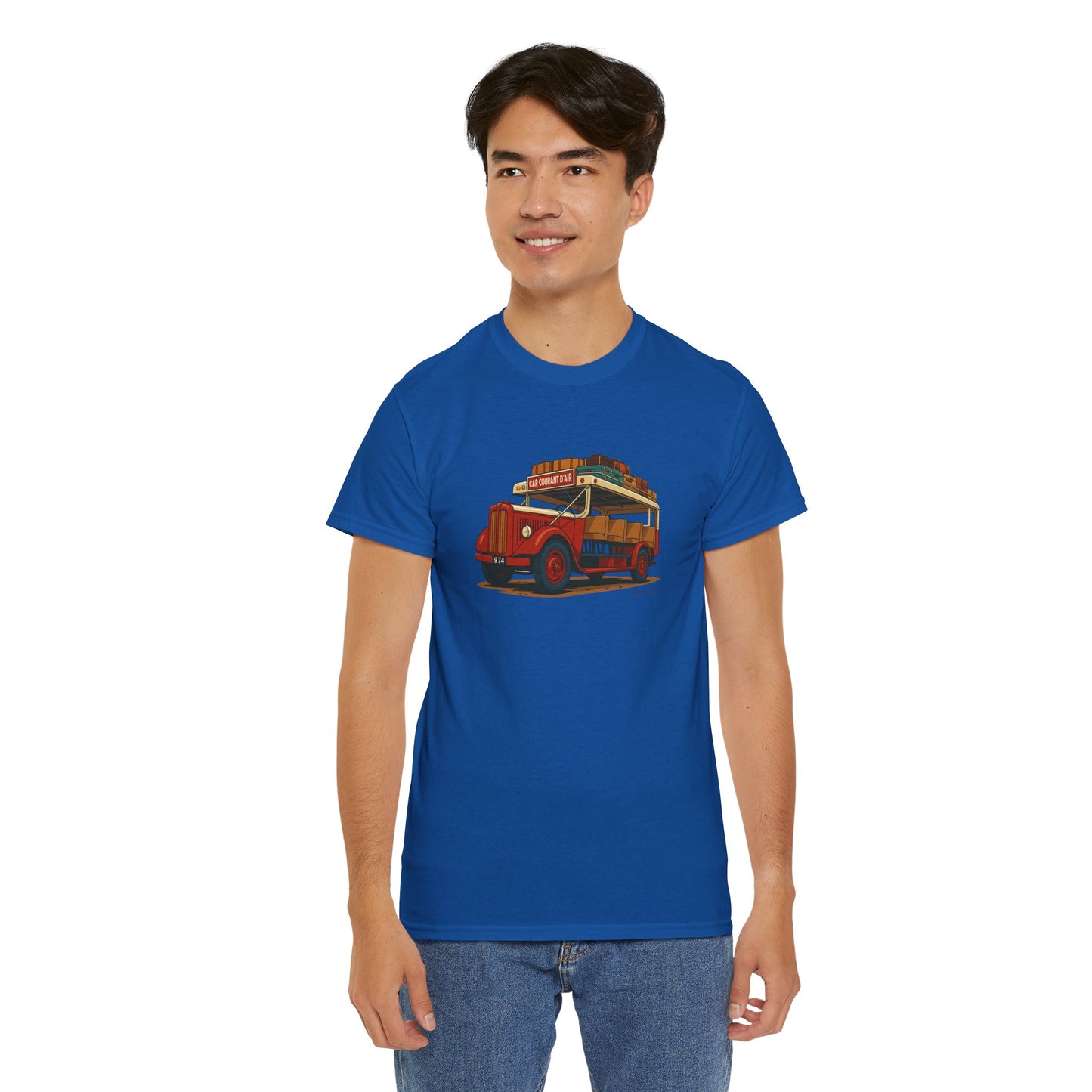 T-shirt "Car Courant d'Air, Exotisme, Destination Île de La Réunion, Confort Coton, Sobre, Elégant, Souvenir Unique, Cadeau, Unisexe, Esprit Voyageur