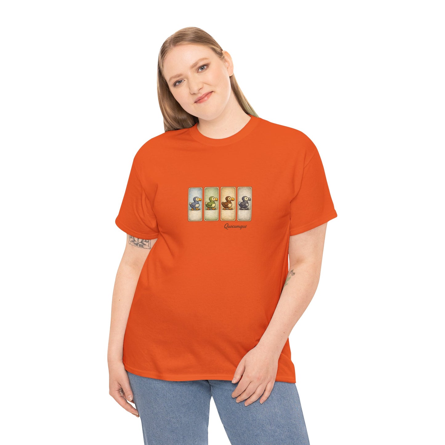 T-shirt Quocumque, " Dodo", Île de La Réunion, Confort Coton, Elégant, Souvenir Unique, Cadeau, Unisexe, Esprit Voyageur, Créole, Bourbon