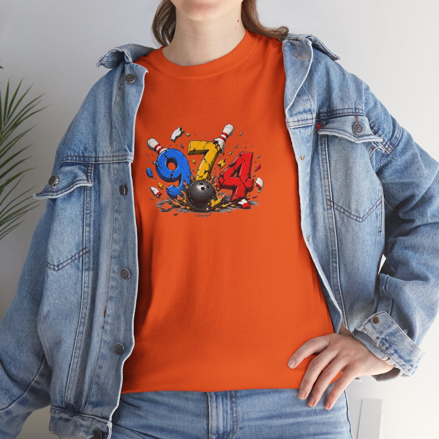 T-shirt " 974 Bowling ", Destination Île de La Réunion, Confort Coton, Sobre, Elégant, Souvenir Unique, Vêtement Adulte, Unisexe, Esprit Voyageur
