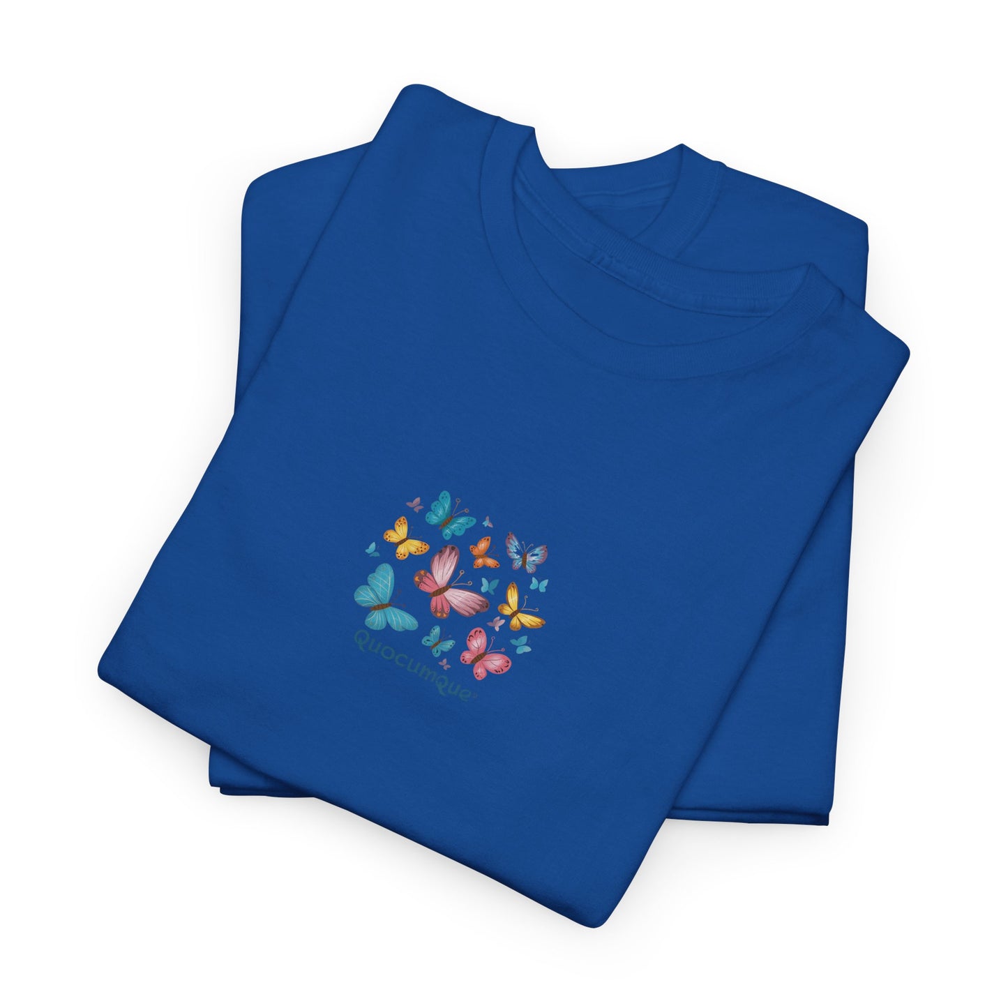 T-shirt Quocumque "Papillons", Légèreté, Les Beaux Jours, Confort Coton, Sobre, Elégant, Souvenir Unique, Cadeau, Unisexe, Esprit Voyageur