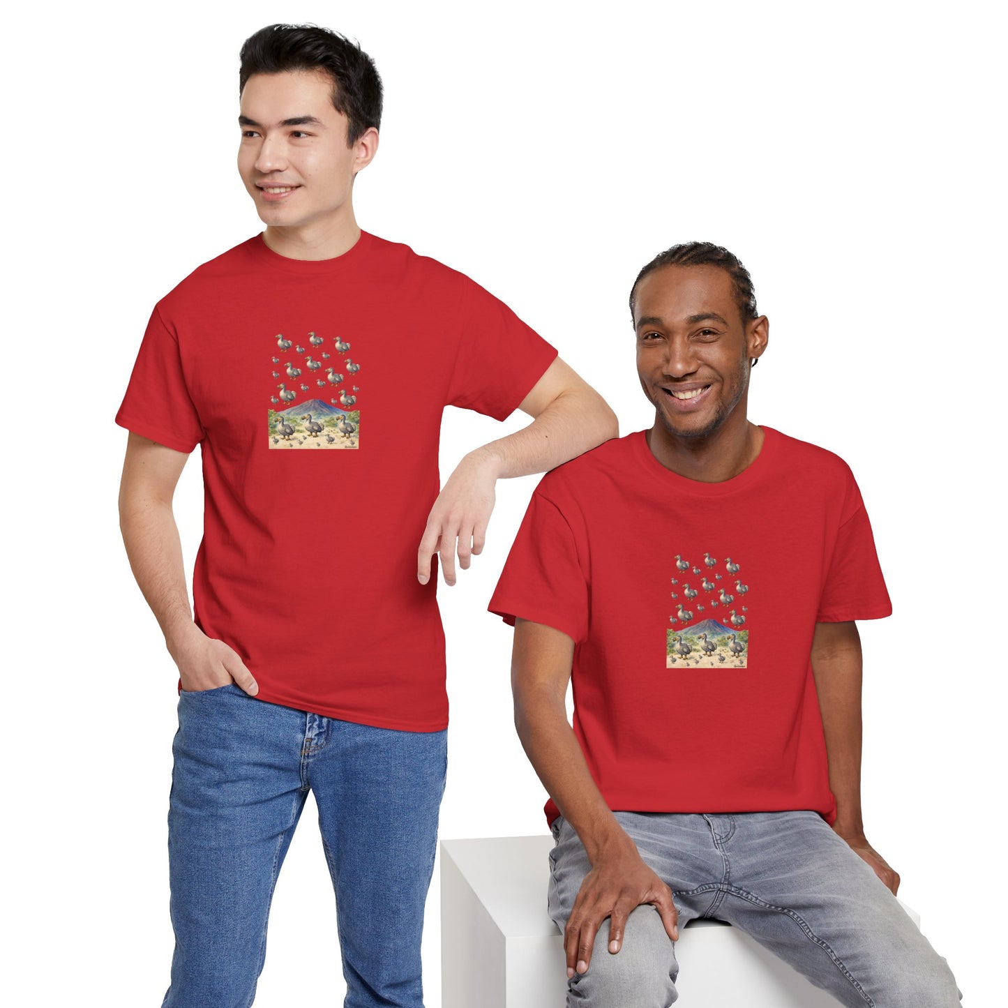 T-shirt "Groupe Dodo ", Île de La Réunion", Confort Coton, Sobre, Elégant, Souvenir Unique, Cadeau, Unisexe, Esprit Voyageur