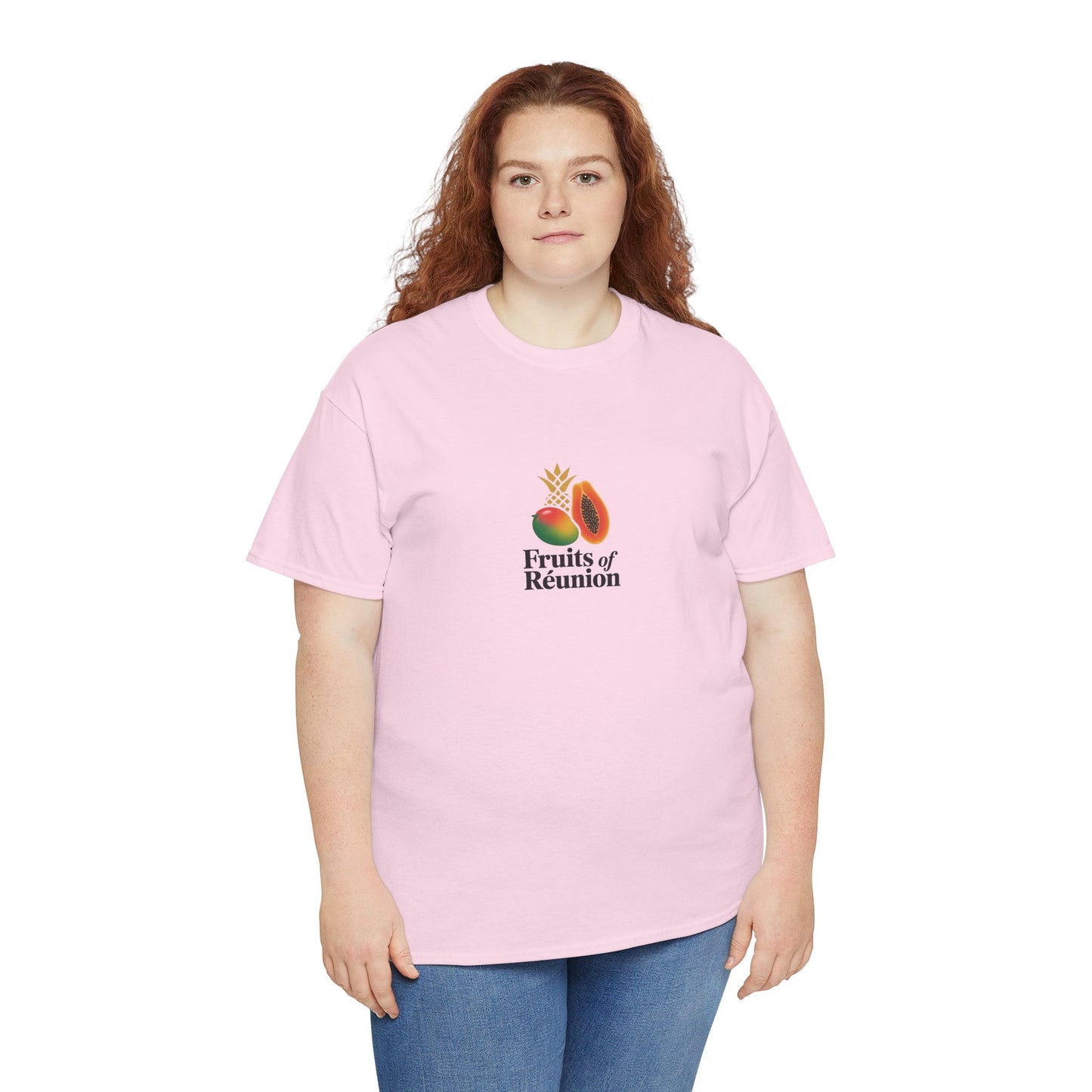 T-shirt "Fruits of Réunion", Île de La Réunion, Confort Coton, Sobre, Elégant, Souvenir Unique, Cadeau, Unisexe, Esprit Voyageur