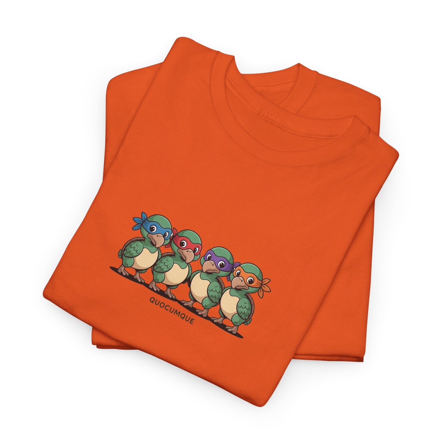 T-shirt Quocumque, " Dodos Ninjas ", Île de La Réunion, Confort Coton, Elégant, Souvenir Unique, Cadeau, Unisexe, Esprit Voyageur, Créole, Bourbon