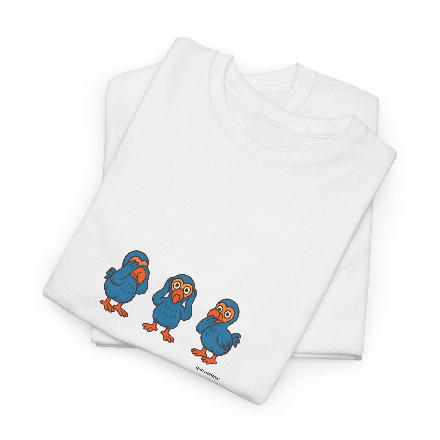 T-shirt Quocumque, "3 Dodos de la Sagesse", Confort, Souvenir Unique, Cadeau, Unisexe, Délicatesse, Homme, Femme, Adulte, Sportif, Liberté, Détente
