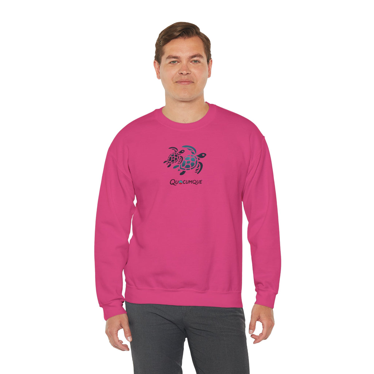Sweat Quocumque "Tortue Marine", Exotique, Destination Île De La Réunion, Adulte, Homme, Femme, Sportive, Sportif, Décontracté, Drapeau Régional