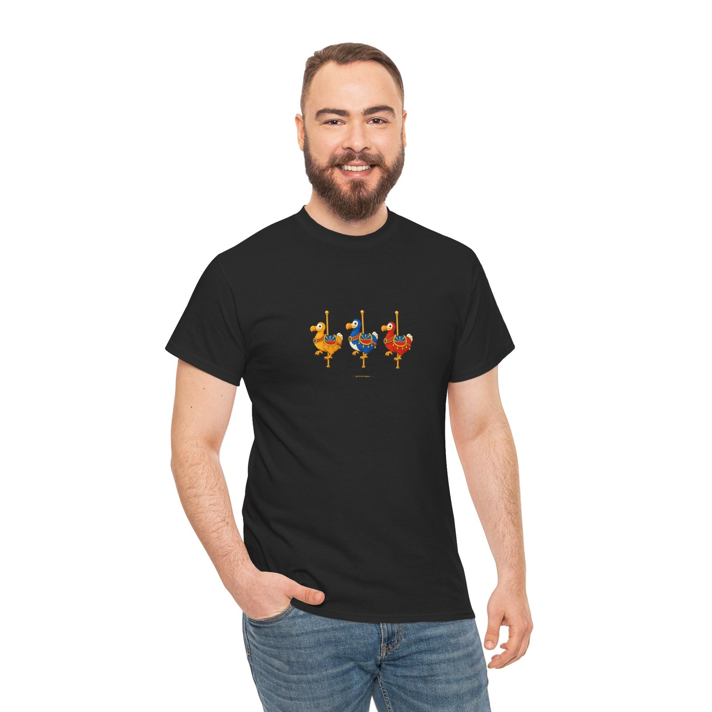 T-shirt Quocumque " Carrousel", Île de La Réunion, Confort Coton, Elégant, Souvenir Unique, Cadeau, Unisexe, Esprit Voyageur, Créole, Bourbon