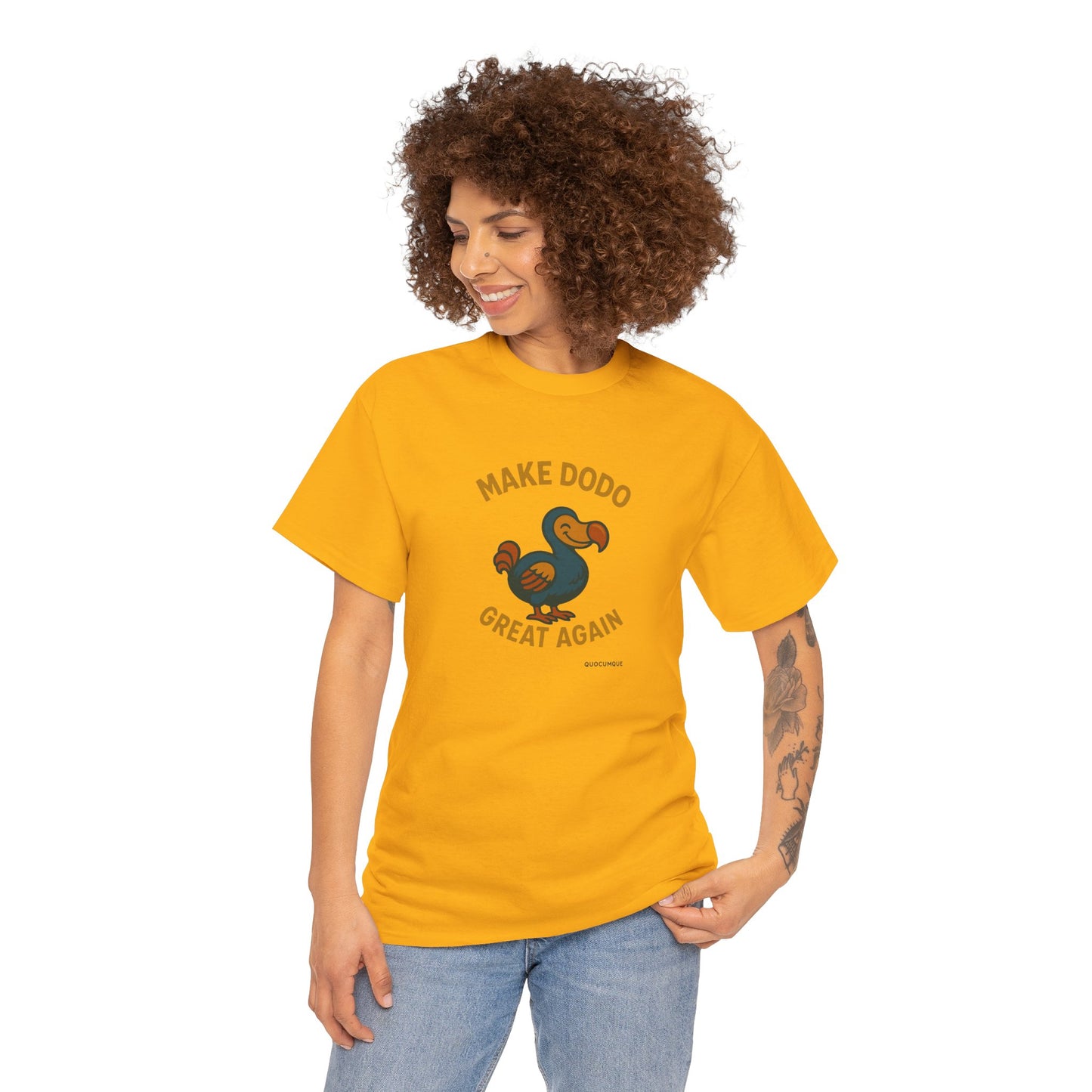 T-Shirt "Make Dodo Great Again", Exotisme, Destination Île de La Réunion, Confort Coton, Sobre, Elégant, Souvenir Unique, Cadeau, Unisexe, Esprit Voyageur