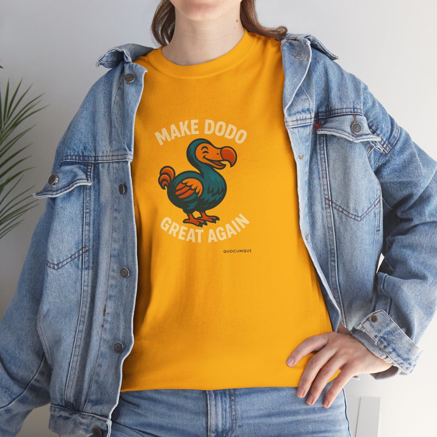 T-Shirt "Make Dodo Great Again", Exotisme, Destination Île de La Réunion, Confort Coton, Sobre, Elégant, Souvenir Unique, Cadeau, Unisexe, Esprit Voyageur