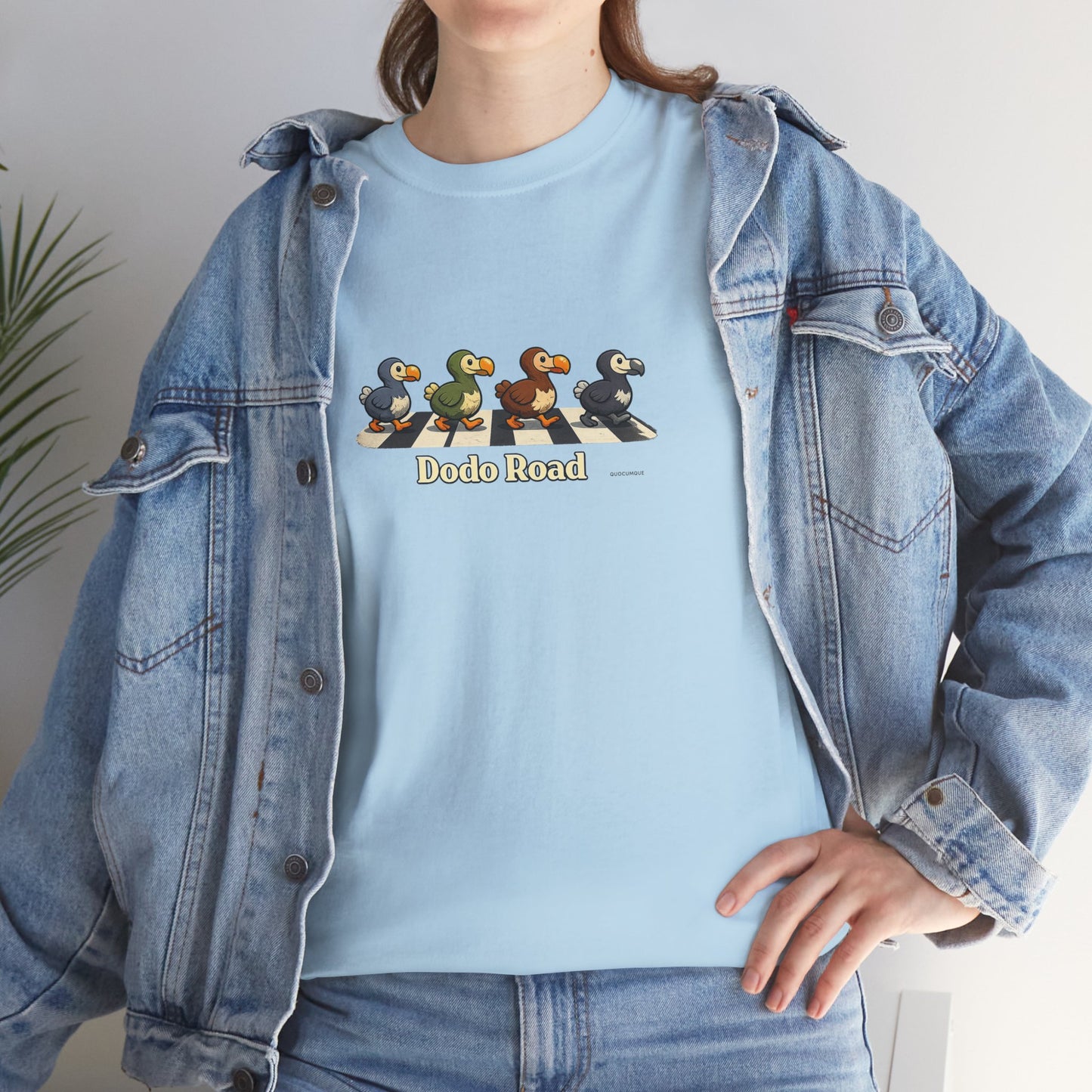 T-shirt "Dodo Road", Île de La Réunion", Confort Coton, Sobre, Elégant, Souvenir Unique, Cadeau, Unisexe, Esprit Voyageur