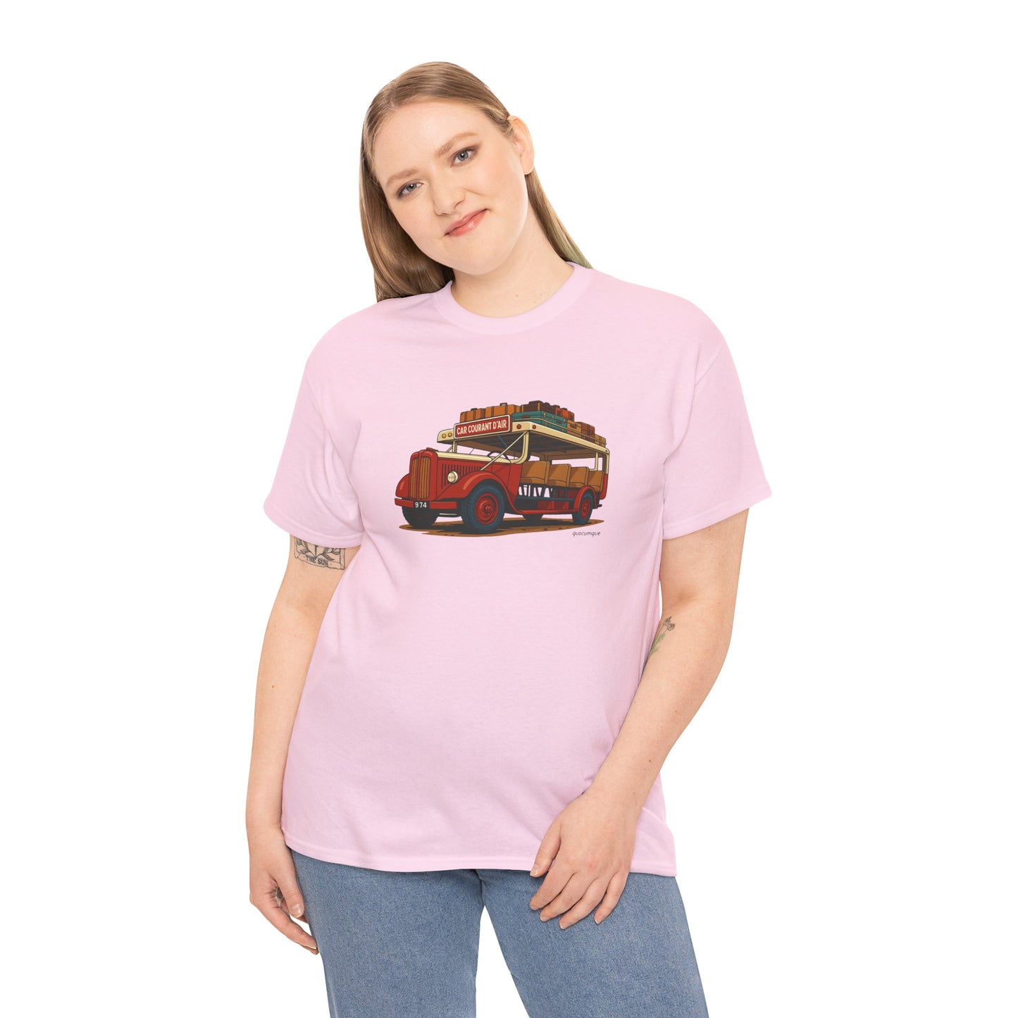 T-shirt "Car Courant d'Air, Exotisme, Destination Île de La Réunion, Confort Coton, Sobre, Elégant, Souvenir Unique, Cadeau, Unisexe, Esprit Voyageur