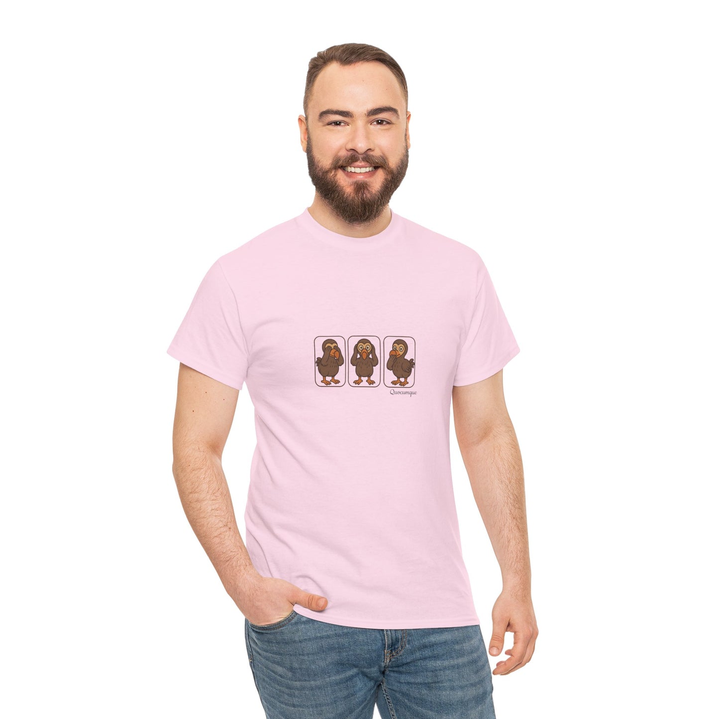 T-shirt Quocumque, "3 Dodos de la Sagesse", Confort, Souvenir Unique, Cadeau, Unisexe, Délicatesse, Homme, Femme, Adulte, Sportif, Liberté, Détente