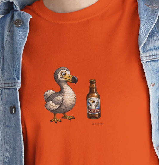 T-shirt Quocumque, " Dodo 974 ", Île de La Réunion, Confort Coton, Elégant, Souvenir Unique, Cadeau, Unisexe, Esprit Voyageur, Créole, Bourbon
