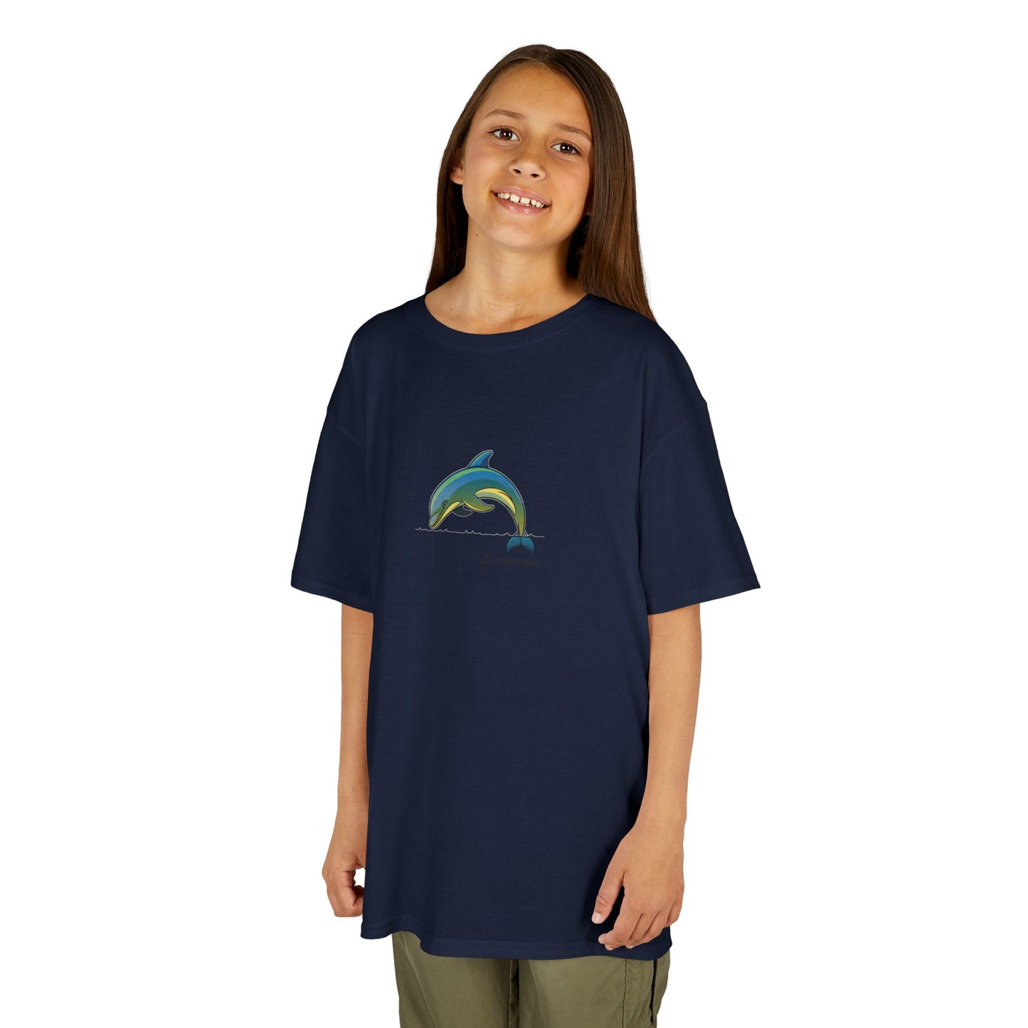 T-shirt Quocumque, Dauphin, Mammifère Marin, Douceur Coton, Pour les enfants de 5-6 ans( Taille XS), Pour les 7-8 ans( taille S), Pour les 9-10 ans( taille M), Pour les 11-12 ans( taille L), Pour les 13-14 ans( taille XL)