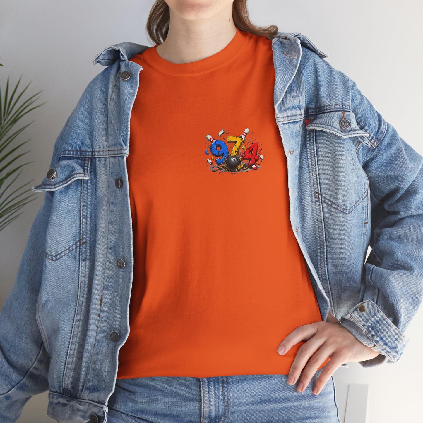 T-shirt " 974 Bowling ", Destination Île de La Réunion, Confort Coton, Sobre, Elégant, Souvenir Unique, Vêtement Adulte, Unisexe, Esprit Voyageur