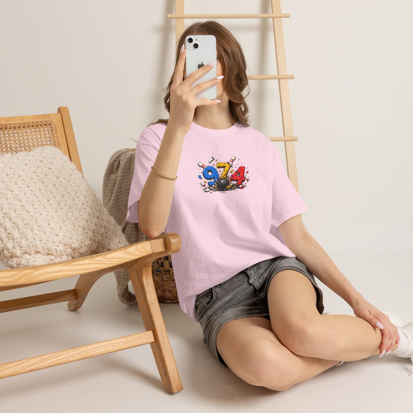 T-shirt " 974 Bowling ", Destination Île de La Réunion, Confort Coton, Sobre, Elégant, Souvenir Unique, Vêtement Adulte, Unisexe, Esprit Voyageur